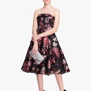 ✨SOLD✨ Marchesa Notte Strapless Floral Tea Length Gown/Party Dress